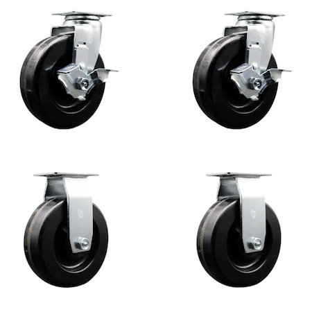 Service Caster Tool Box Caster Wheel Set 6'' Phenolic Swivel Casters, 4PK TOOL-SCC-20S620-PHB-TLB-2-R-2